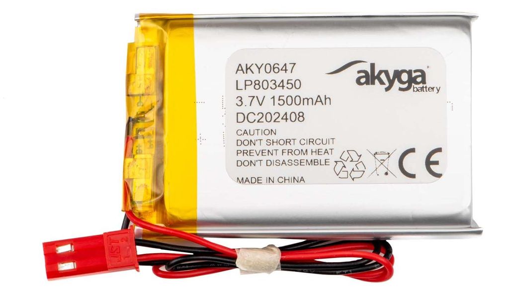 Akyga AKY0647, Akku, Silber, Lithium-Ion (Li-Ion), 1500 Produktbild 