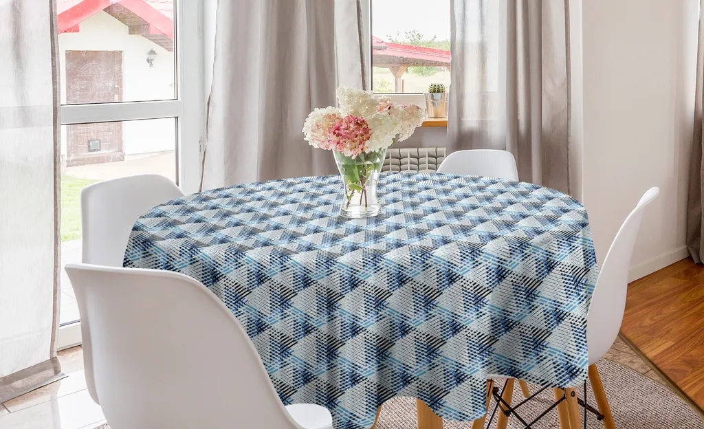 Tovaglia Design Anni 80 ABAKUHAUS 150cm | Arredo Tavola Moderno Blu