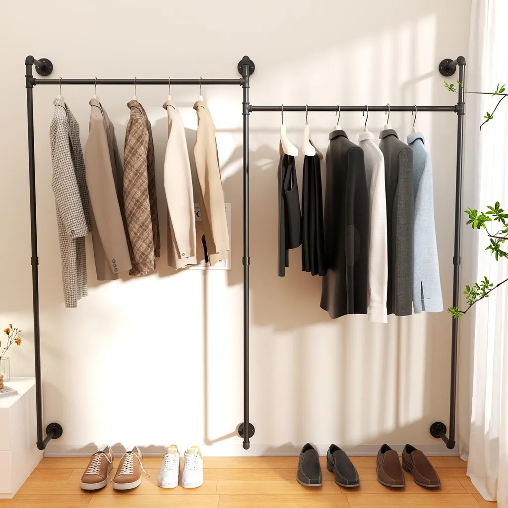 Penderie Suspendue Murale pour Chambre et Dressing - Style Industriel