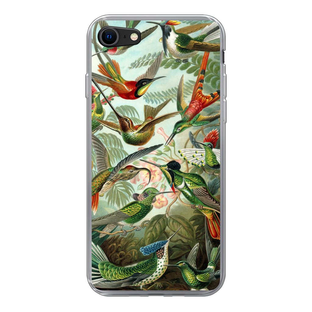 MuchoWow Handyhülle Schutzhülle Hülle für iPhone SE 2022 Trochilidae - Alte Meister - Kunst Silikon Softcase Handy Hülle - Schutzhülle