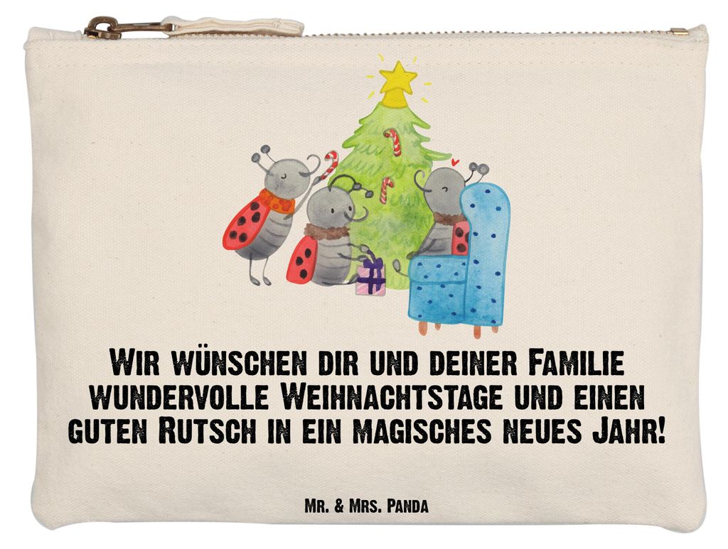 Mr. & Mrs. Panda Mäppchen Weihnachten Smörle Grösse XL Große - Weiß - Geschenk, Kosmetiktasche, Pfefferminzstange, Pouch, Kulturtasche, Kultur...