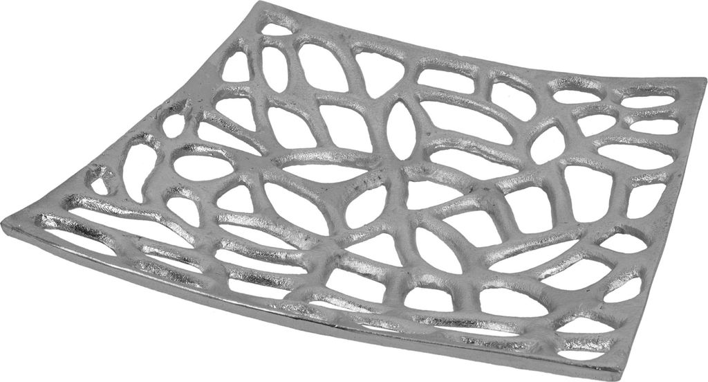 Aluminium Fruchtschale Artra 'Alma' in Silber quadratisch Tischdekoration Hochzeitdekoration Deko Dekoschale Dekoration Geschenk Dekoschale Koralle...
