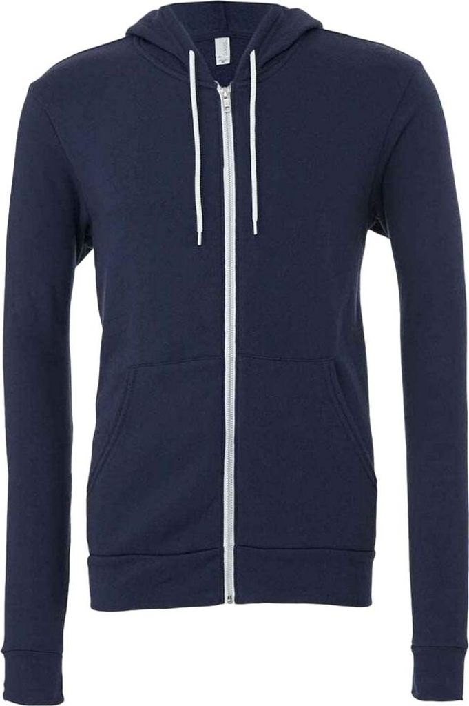 Bella + Canvas - Kapuzenpullover, Durchgehender Reißverschluss für Herren/Damen Uni RW7835 (S) (Marineblau)