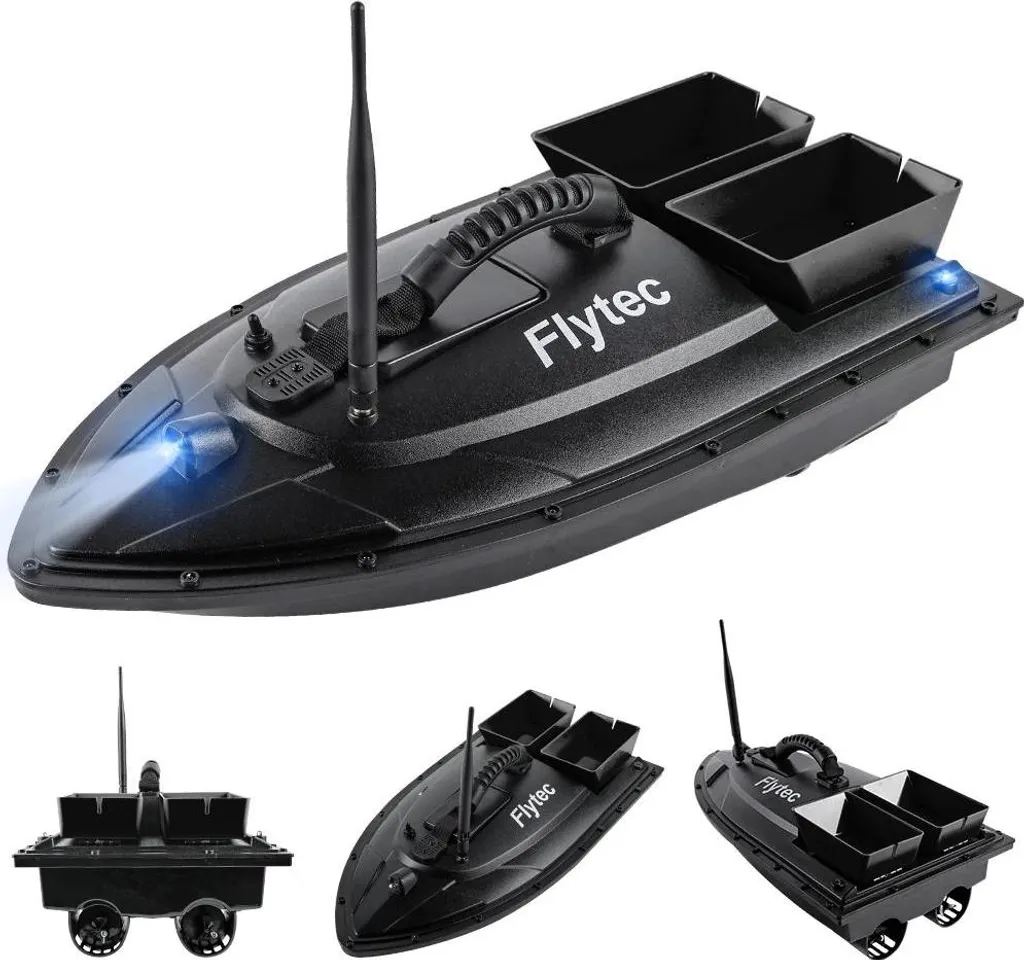 Bateau amorceur pour pêche de nuit avec LED de positionnement précis