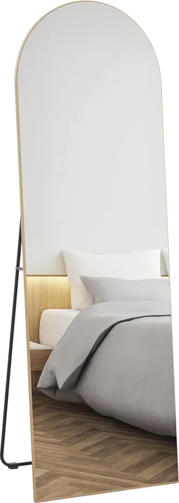 Miroir de Chambre Plein Pied 150 cm Idéal pour Dressing et Salon Doré