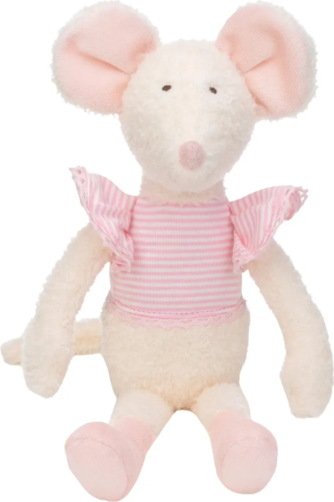 Happy Horse Doudou souris Maddy 30 cm blanc et rose pour nouveau-né