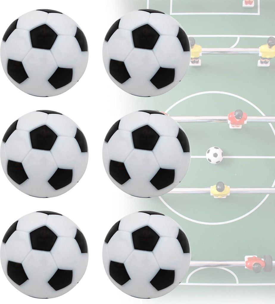 SVG Commerce Tischfußballbälle, Set von 6, Hochwertige geräuschlose Tischfußballbälle, 23 mm, für Tischfußball und Tischfußball