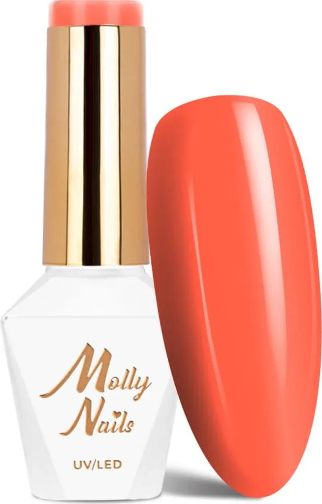 Vernis hybride sans HEMA Molly Nails Power Flower 721 Orange Velvet 8g