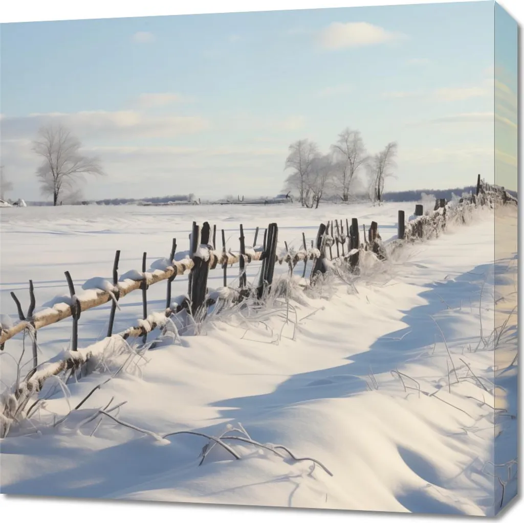 Quadro Canvas 60x60 cm Neve - Stampa Alta Definizione e Lunga Durata