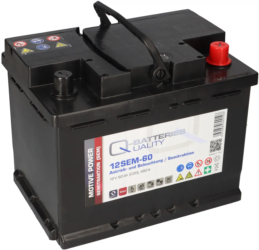 Batteria 12V 60Ah Q-Batteries 12SEM-60 | Ciclo Profondo Alta Efficienza