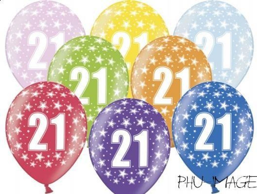 Luftballons mit Aufdruck zum 21. Geburtstag, 1 St.