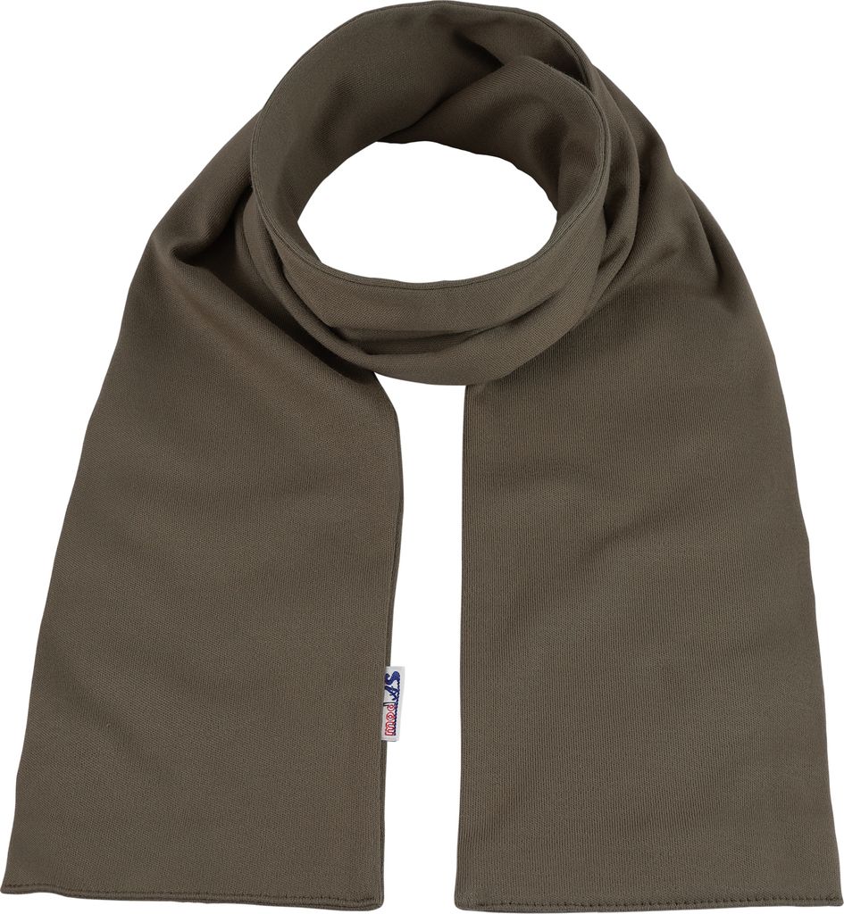 modAS Uni Bretonischer Schal mit Streifen und uni verschieden Farben - Herrenschal Damenschal Kinderschal 20x160 cm in Taupe