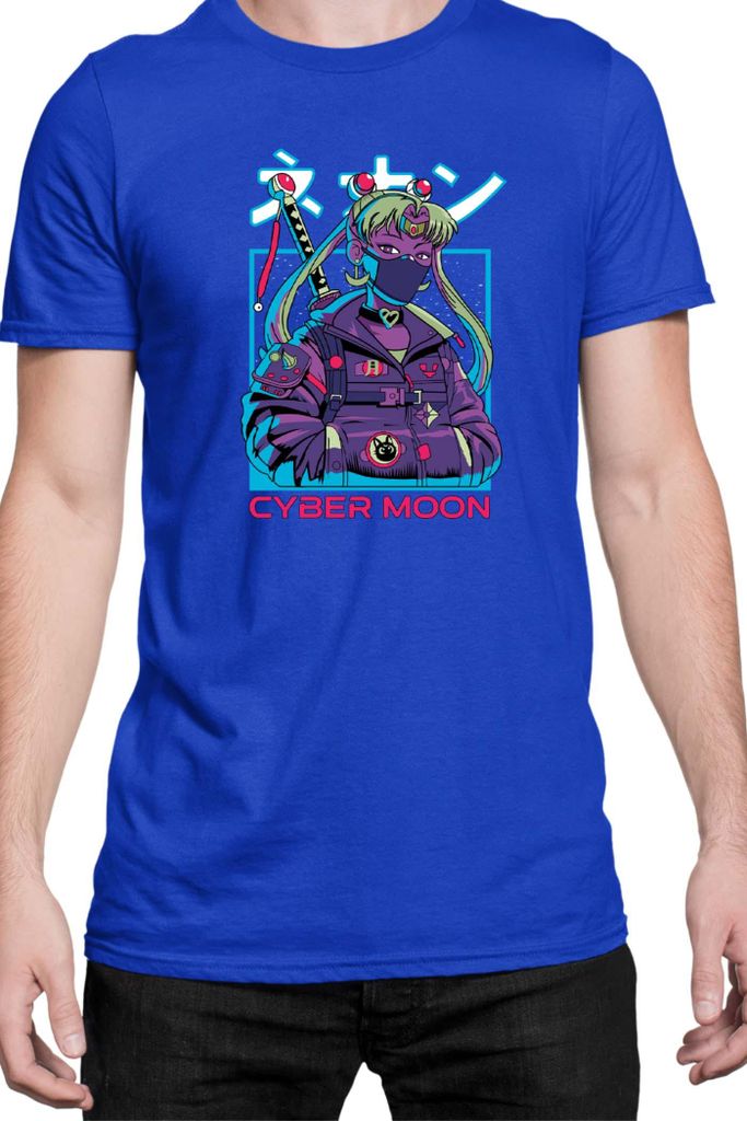 Herren T-Shirt Japan Manga Anime Comics Animation Sailor Anime Manga Moon 10, Man S / Blau