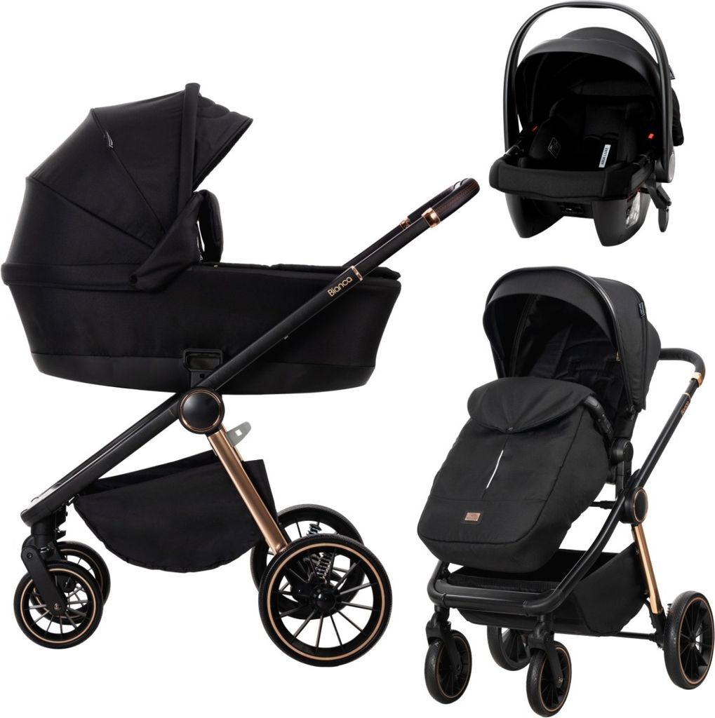 Lorelli Bianca Black 3-in-1 Kinderwagen inkl. i-Size Produktbild 