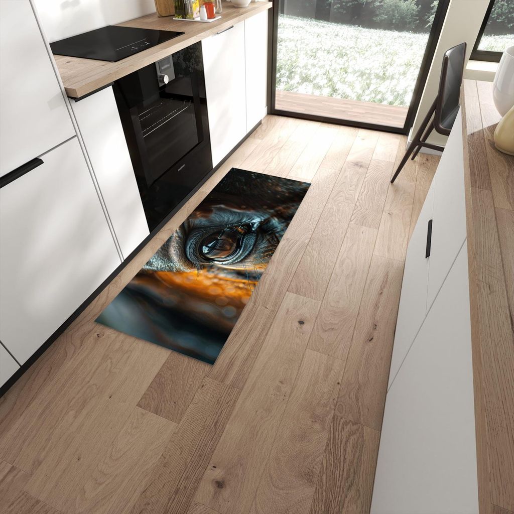 Küchenteppich 60x150cm rutschfest & abwischbar PVC Läufer - Pferdeauge