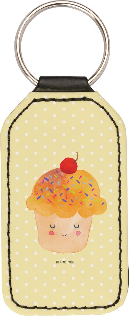 Mr. & Mrs. Panda Schlüsselanhänger Cupcake - Gelb Pastell - Geschenk, schlüssel anhänger, Taschenanhänger, Muffin, Wunder, Küche Spruch, Mit,...