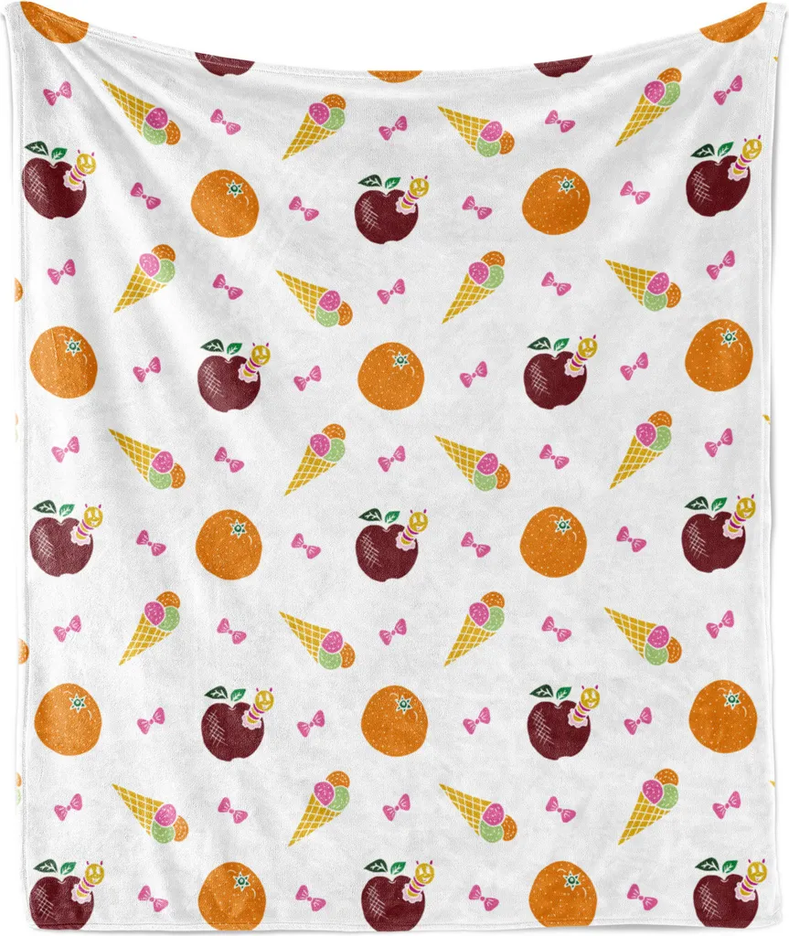 Coperta Flanella Pile ABAKUHAUS 175x230 cm - Plaid Letto Morbido Doodle