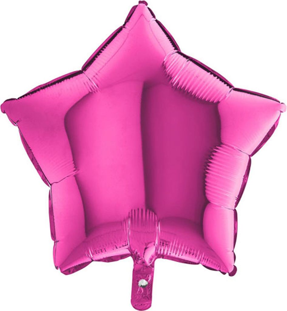 18"/Ø46cm Stern Folienballon Uni | Magenta / Pink