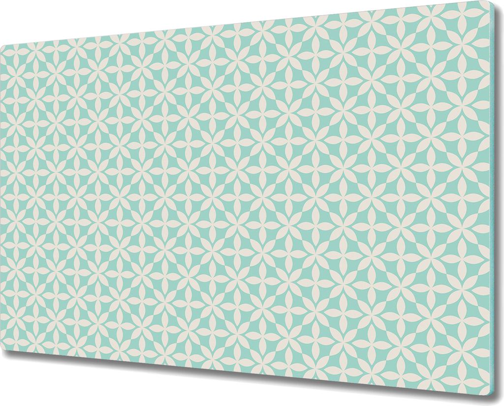 Herd-Abdeckplatte Glas Schneidebrett Ceranfeld-Abdeckung - 80x52 cm - Vintage grün grau