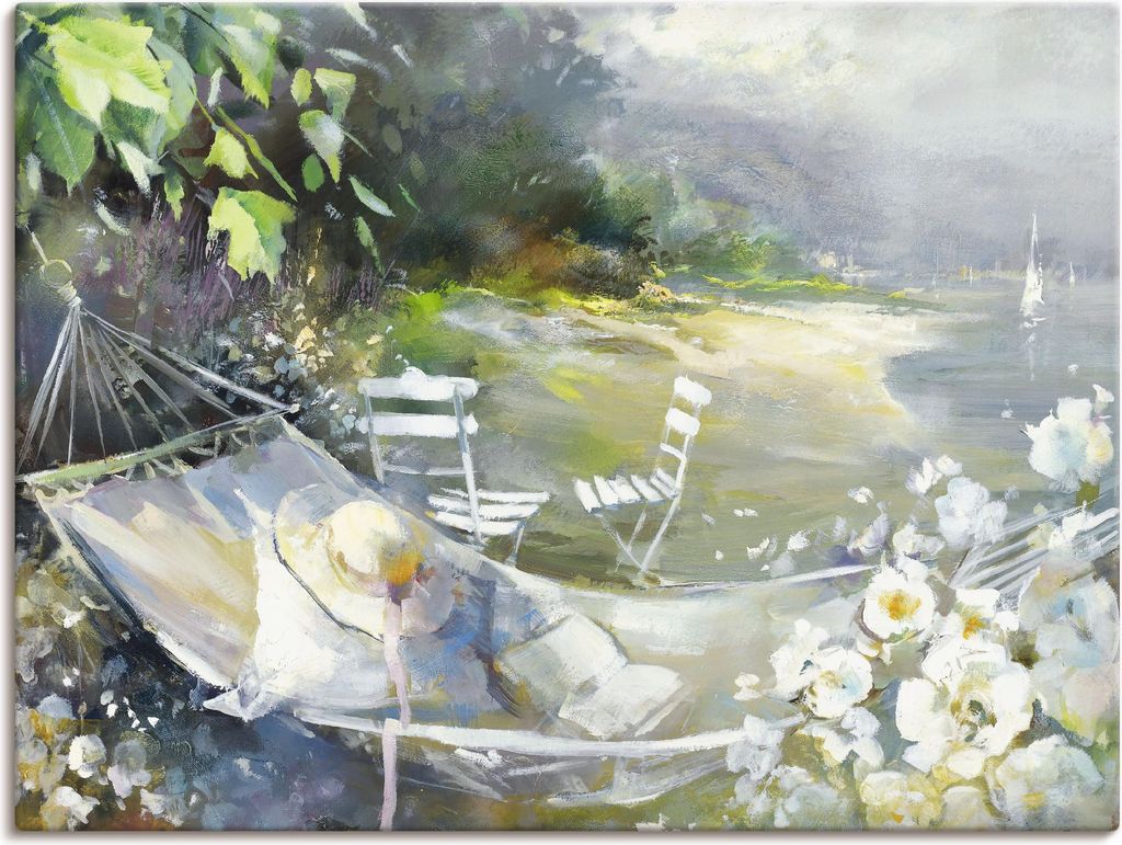 ARTland Leinwandbild Hängematte in der Nähe des Meeres Größe: 40x30 cm