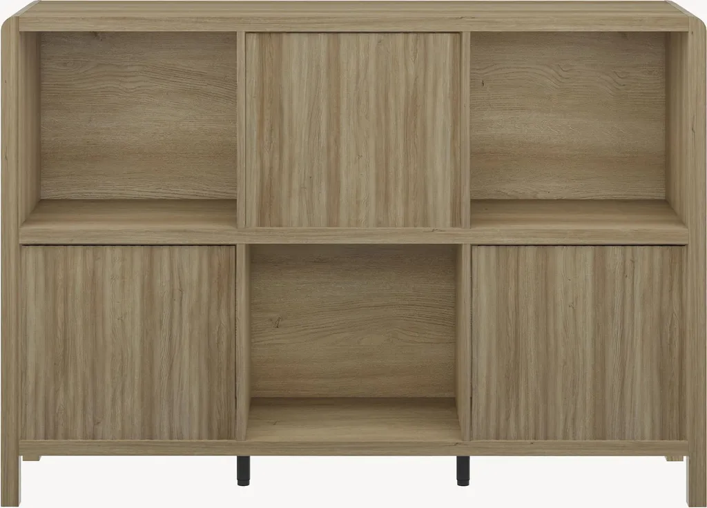 Buffet Lukkodso 6 Compartiments Chêne Rustique, Meuble Faible Profondeur - 10