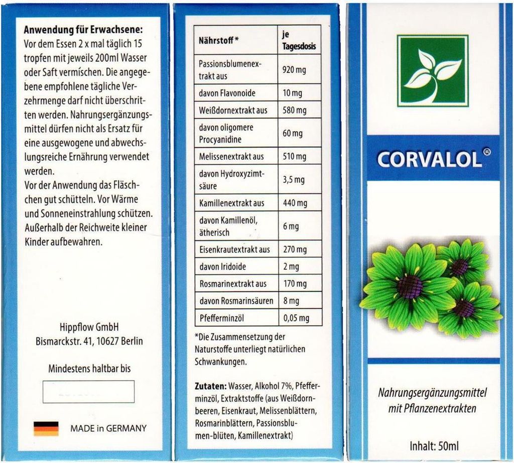 CORVALOL Extrakten aus Pflanzenextrakten Produktbild 