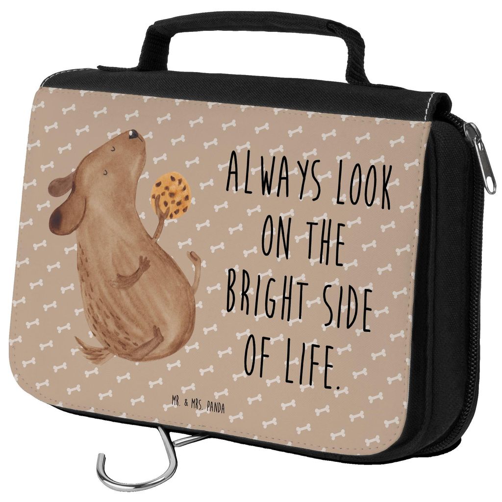 Mr. & Mrs. Panda Kulturbeutel Hund Keks - Hundeglück - Geschenk, Optimistisch, beauty case, Leckerli, Hundeliebe, Schminktasche, Sprüche, Kulturt...