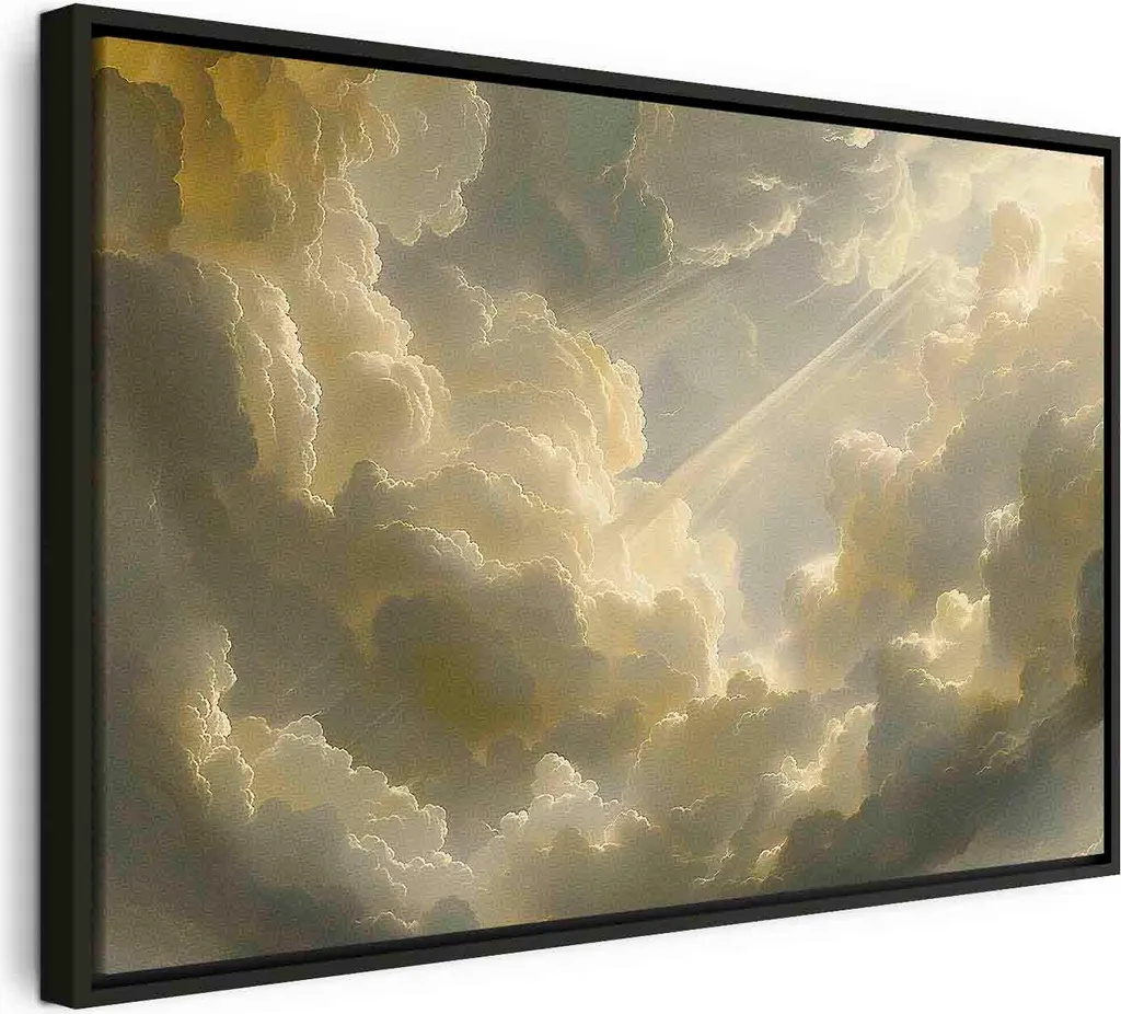 Quadro su Tela Nuvole 60x40 cm - Incantevole Gioco di Colori per Arredo Moderno
