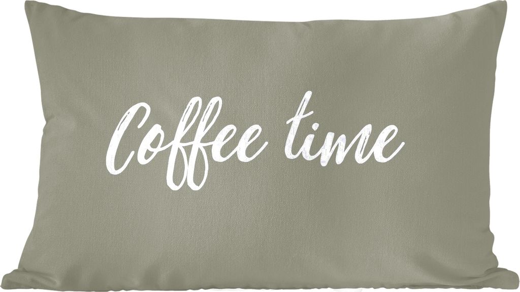 MuchoWow Zierkissen Sofakissen Wohnzimmer Dekokissen 50x30 cm Kaffeezeit - Sprichwörter - Kaffee - Wohnzimmerdekoration - Polster mit Photo