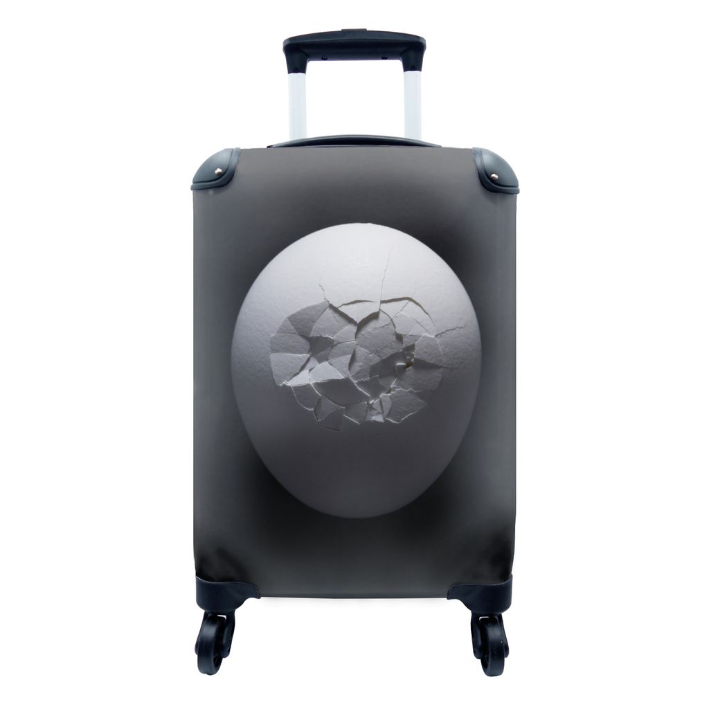 MuchoWow Koffer Handgepäck Trolley Rollkoffer Kleine Reisekoffer mit 4 Rollen - Gesprungenes Ei - Cabin Size < 55x40x23 cm & 55x40x20 cm - Fotok...