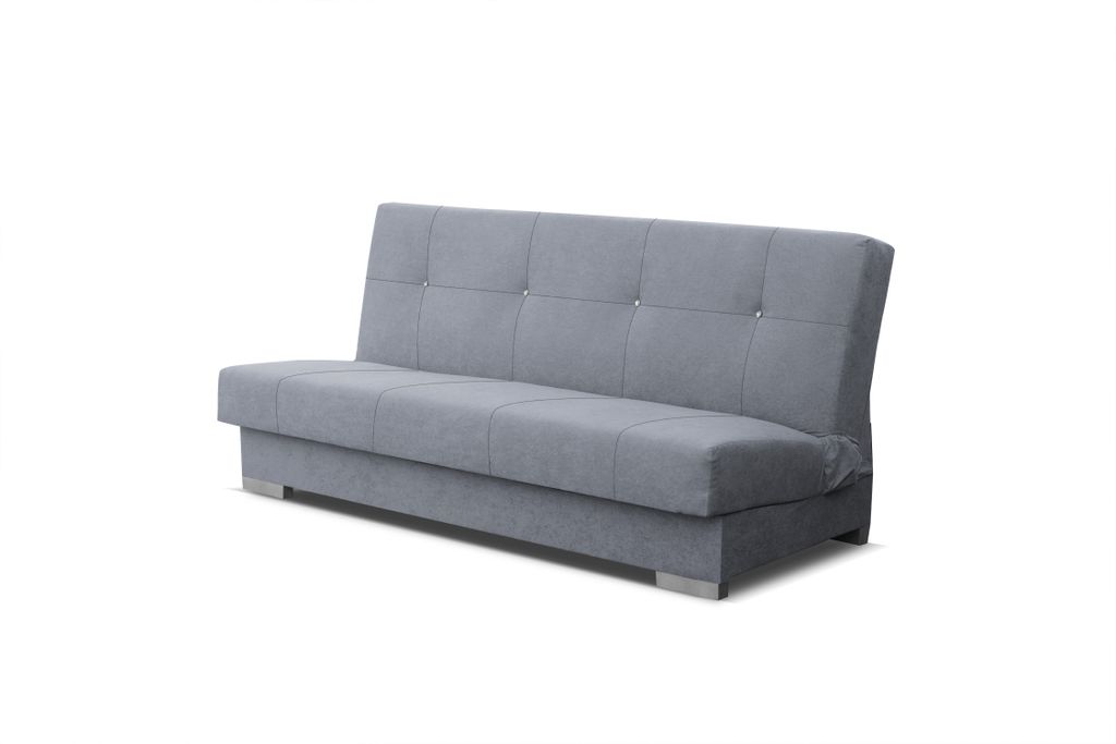HUANA Schlafsofa grau mit Stauraum, faltbar, 192 cm breit, 192x112 cm Liegefläche
