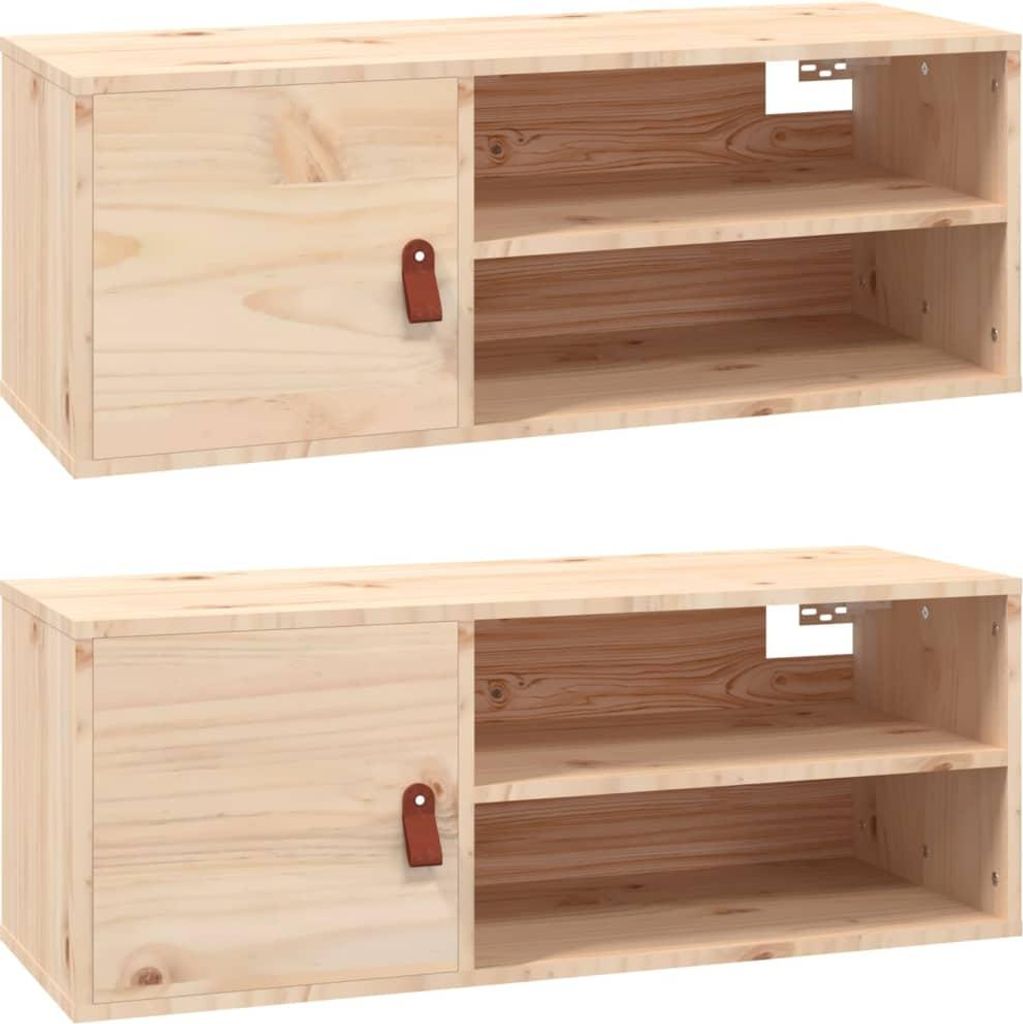 vidaXL Wandschränke 2 Stk. 80x30x30 cm Massivholz Kiefer