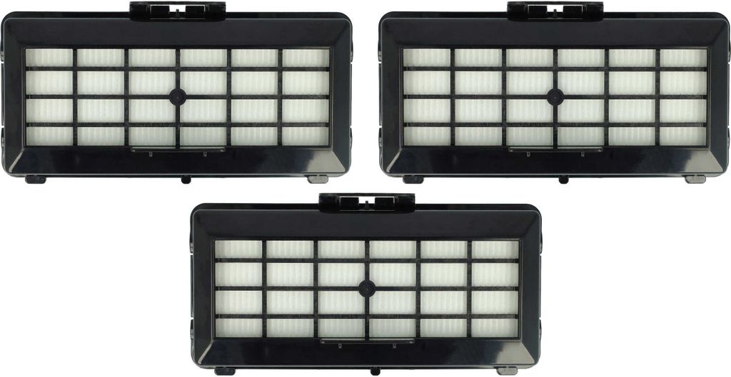 vhbw 3x Staubsaugerfilter kompatibel mit Bosch BSG71830AU/01, BSG71830AU/03, BSG71830AU/04, BSG71830AU/07 Staubsauger - HEPA-Filter Schwarz Weiß