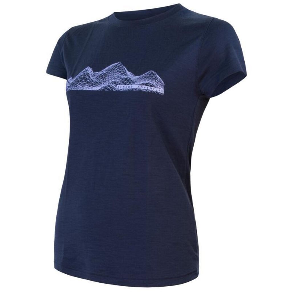 T-shirt Sensor Merino Active PT Mountains Damen kurz dunkelblau größe XL 22100013-03