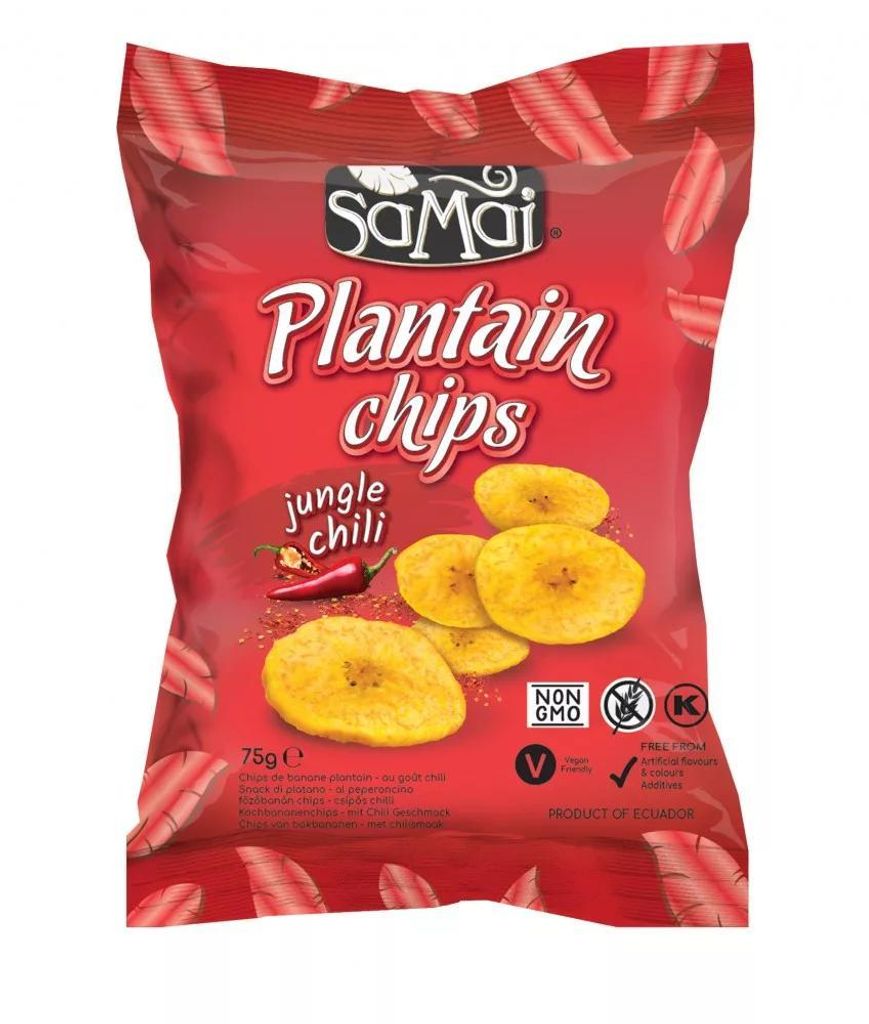 Samai Kochbananen Chips 75g Plantain Chips leicht gesalzen Produktbild 