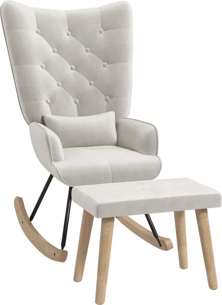 Fauteuil Relax Ergonomique contre le Mal de Dos avec Repose-pieds Velours