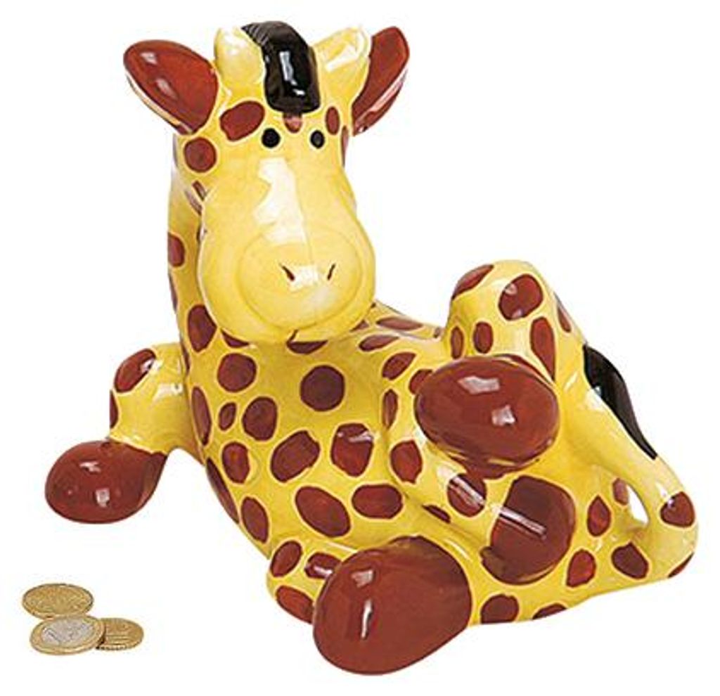 Salvadanaio Giraffa in Vetroceramica Gialla Immagine del prodotto 