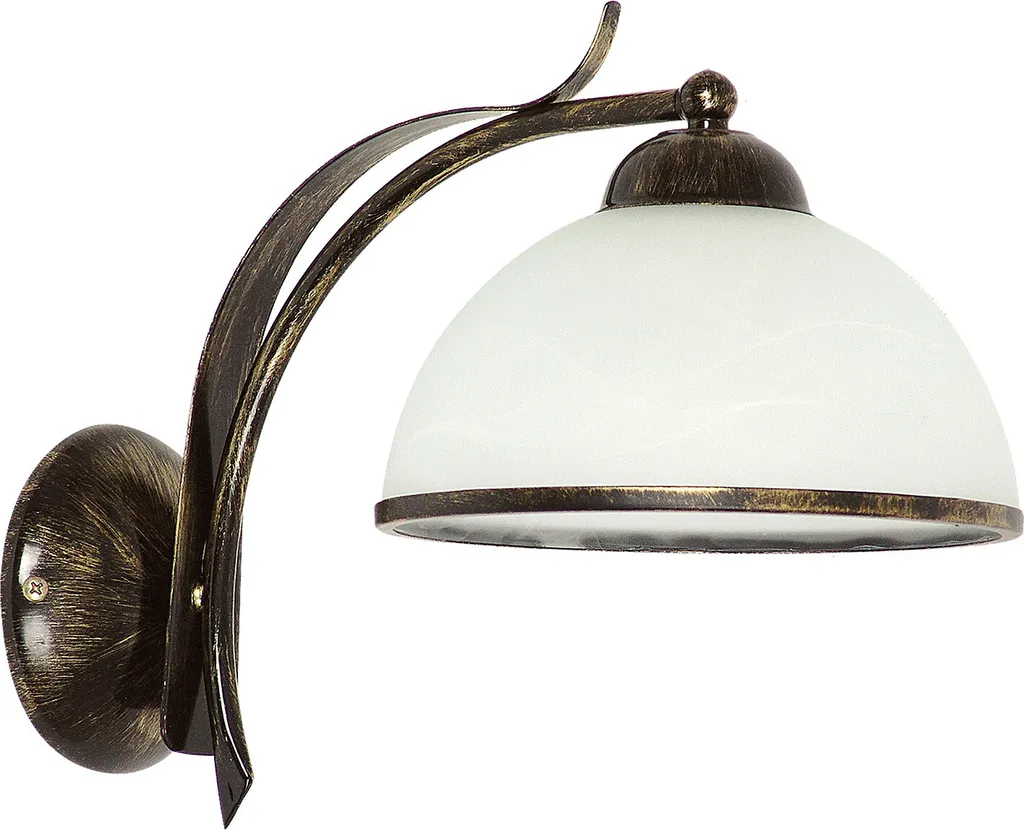 Applique Korfu Luminex 1xE27 15W avec abat-jour en verre patiné or