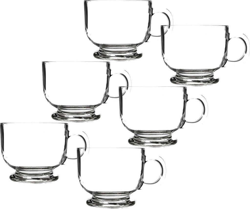 Jumbotasse 510ml Lyon - 6 Stück - aus Glas - Teetasse Suppentasse