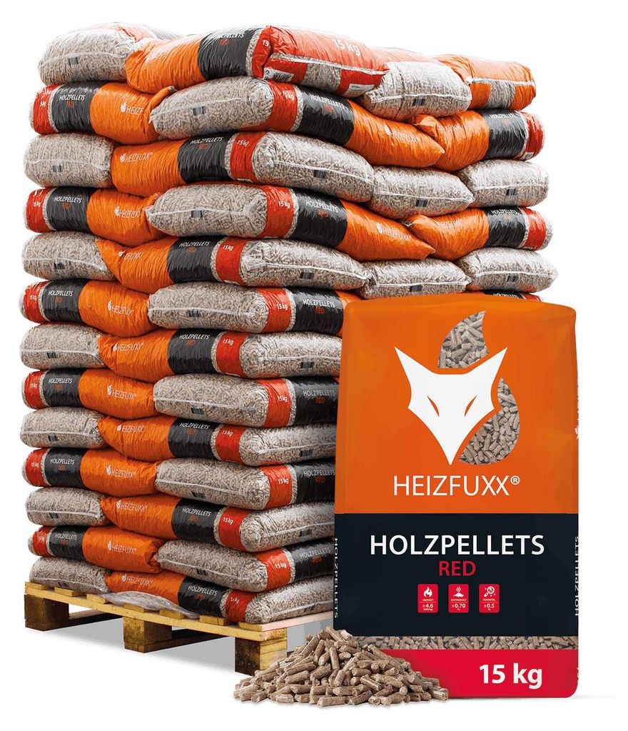 Heizfuxx Holzpellets Red 15kg x 65 Sack 975kg Palette Produktbild 