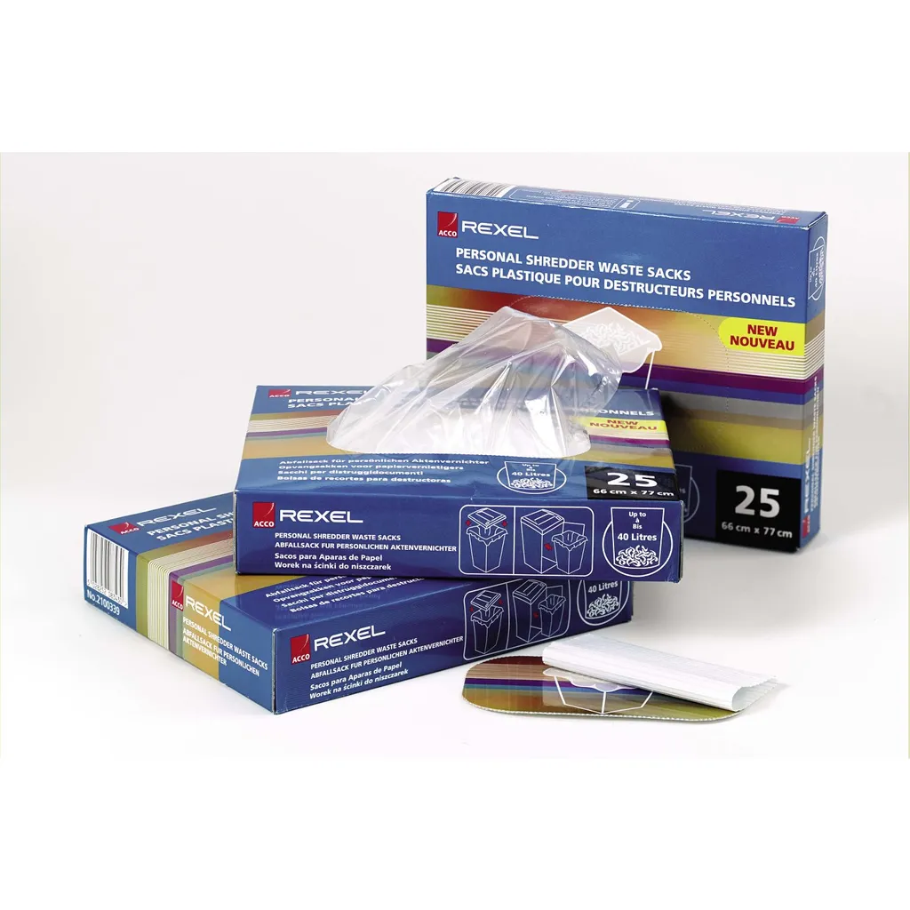 Sacchetti Rexel 40060 AS100 per Tritacarta | Pack 100 40L