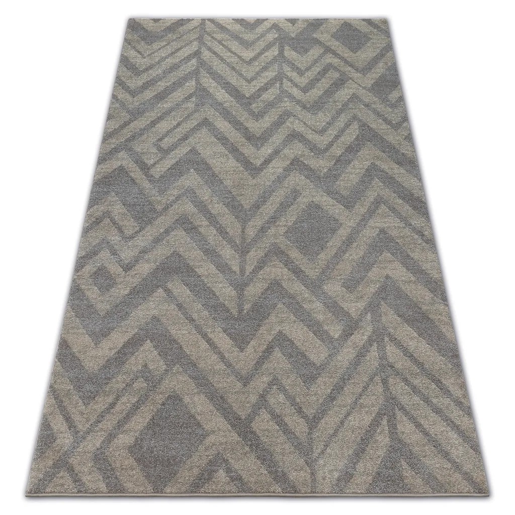 Tapis Doux Motif Chevron Marron et Beige SOFT 8028 - Format 180x270cm