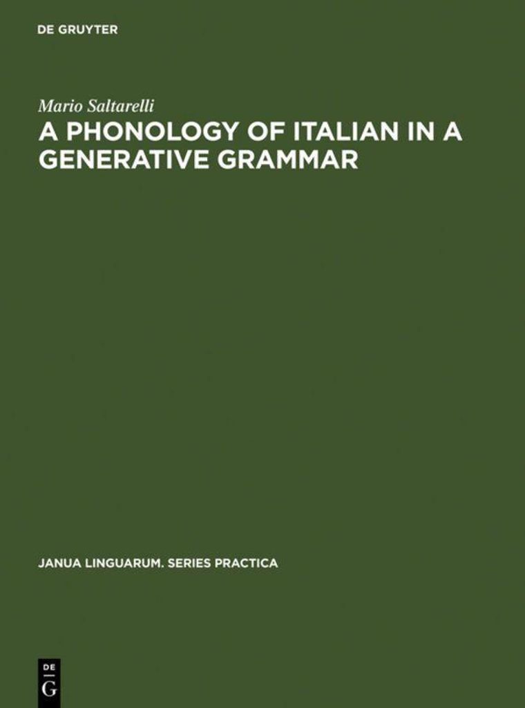 Eine Phonologie des Italienischen in einer generativen Grammatik