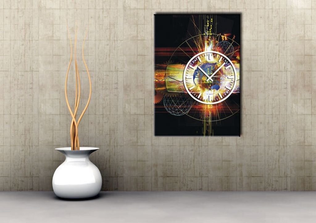 3783 Dixtime Designer Wanduhr, Wanduhren, Bürouhr 50cm x 70cm