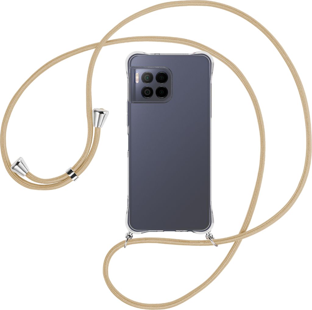 Handykette Backcover-Schutzhülle mit Band (Metall silberfarben) für T-Mobile REVVL 7 Pro 5G / T Phone 2 Pro 5G - caramel