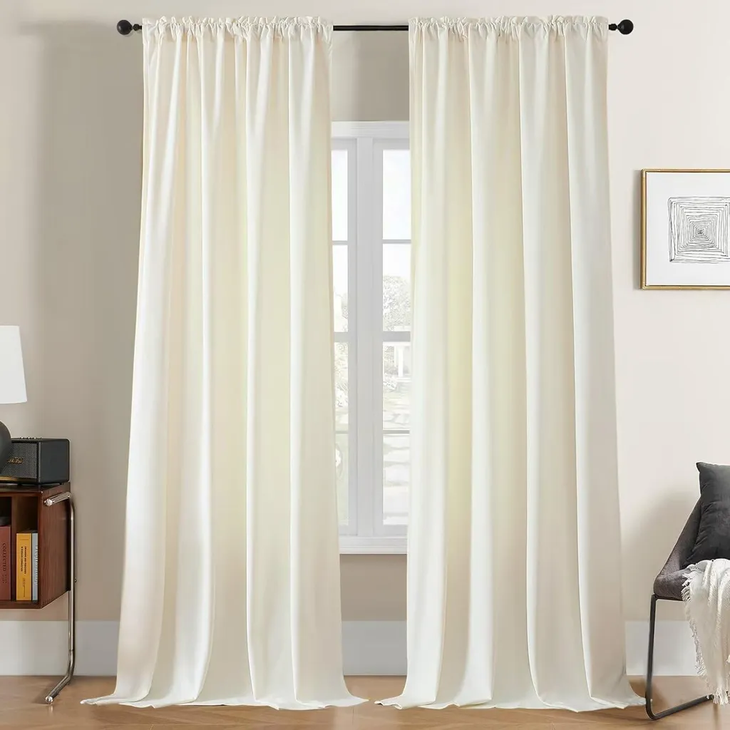 Rideau occultant isolant froid et chaleur 132x225 cm Blanc Ivoire