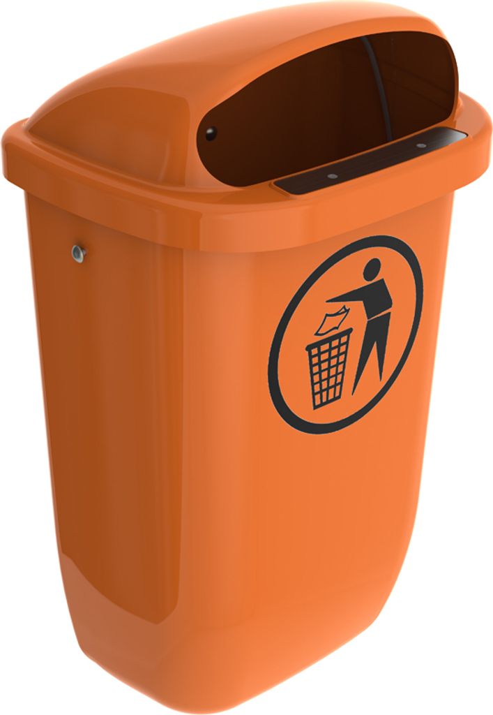 Abfallbehälter nach DIN PK, 50 Liter, orange