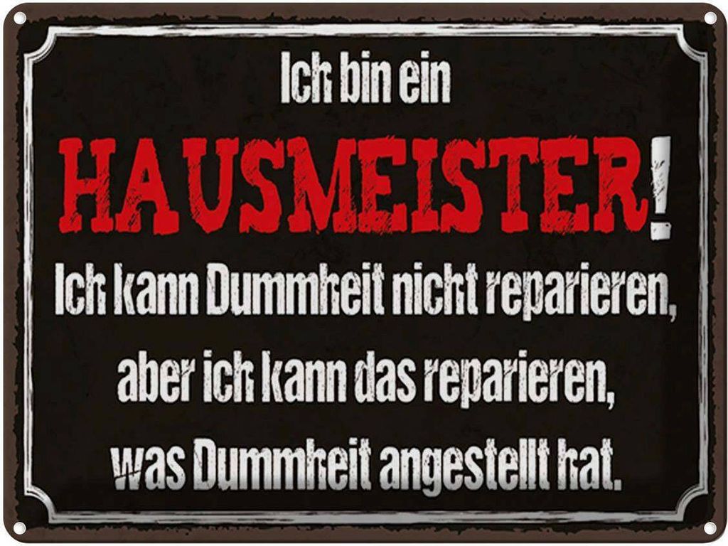 vianmo Blechschild 30x40 cm bin Hausmeister kann reparieren Beruf Arbeit