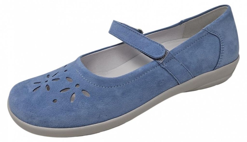 Semler Flora Weite H Spangenballerina Blau Produktbild 