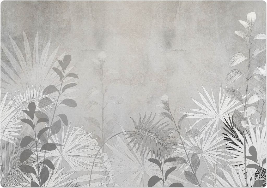 Blätter auf pflanzlichem Hintergrund – Bodenschutzmatte – Stuhlunterlage 100x70 cm – Rutschfest – Hartbodenmatte